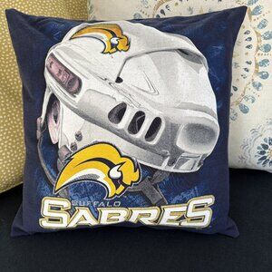Buffalo Sabres NHL Hockey handmade 16 x 16 upcycled T shirt throw pillow cover